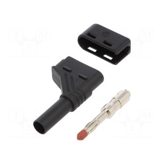 Plug | 4mm banana | 24A | 60VDC | black | gold-plated | Contacts: brass