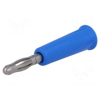 Plug | 4mm banana | 24A | 60VDC | blue | non-insulated | on cable