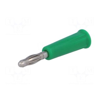 Plug | 4mm banana | 24A | 60VDC | green | non-insulated | on cable