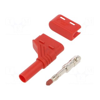 Plug | 4mm banana | 24A | 60VDC | red | gold-plated | Contacts: brass