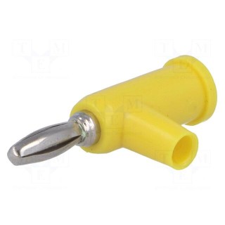Plug | 4mm banana | 24A | 60VDC | yellow | Connection: 4mm socket | 39mm