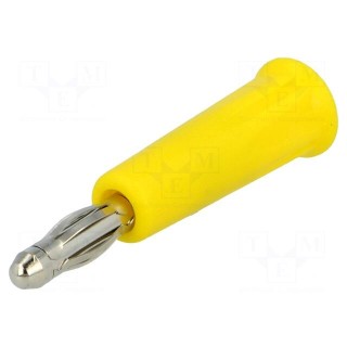 Plug | 4mm banana | 24A | 60VDC | yellow | non-insulated | on cable