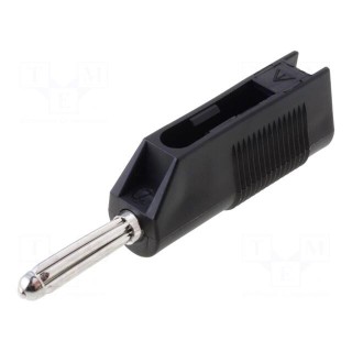 Plug | 4mm banana | 30A | 33VAC | 60VDC | black | 3mΩ | 2.5mm2 | screw type