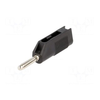 Plug | 4mm banana | 30A | 33VAC | 60VDC | black | 3mΩ | 2.5mm2 | screw type
