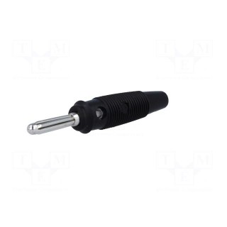 Plug | 4mm banana | 30A | 60VDC | black | 3mΩ | 2.5mm2 | nickel plated