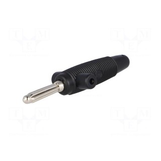 Plug | 4mm banana | 30A | 60VDC | black | 3mΩ | 2.5mm2 | Mounting: on cable