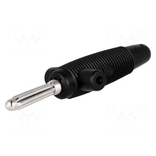 Plug | 4mm banana | 30A | 60VDC | black | 3mΩ | 2.5mm2 | Mounting: on cable