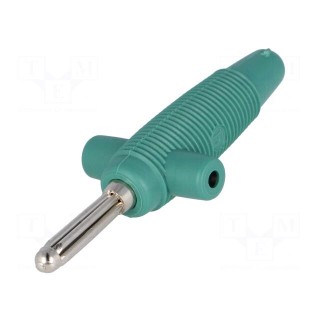 Plug | 4mm banana | 30A | 60VDC | green | 3mΩ | 2.5mm2 | on cable | 60.5mm