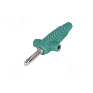 Plug | 4mm banana | 30A | 60VDC | green | 3mΩ | 2.5mm2 | Mounting: on cable