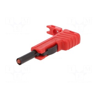 Plug | 4mm banana | 30A | 60VDC | red | insulated | nickel plated | 2.5mm2