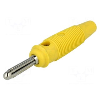 Plug | 4mm banana | 30A | 60VDC | yellow | 3mΩ | 2.5mm2 | nickel plated