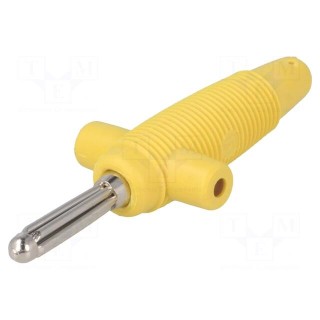 Plug | 4mm banana | 30A | 60VDC | yellow | 3mΩ | 2.5mm2 | 60.5mm