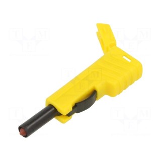 Plug | 4mm banana | 30A | 60VDC | yellow | insulated | nickel plated