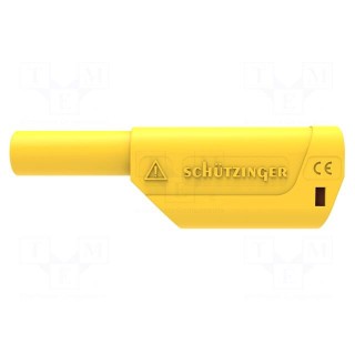 Plug | 4mm banana | 32A | 1kV | yellow | insulated | Max.wire diam: 4mm
