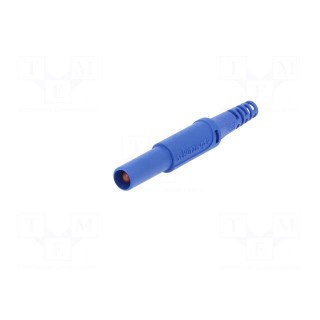 Plug | 4mm banana | 32A | 1kVDC | blue | insulated | Max.wire diam: 4mm