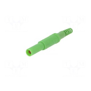 Plug | 4mm banana | 32A | 1kVDC | green | insulated | Overall len: 44.7mm