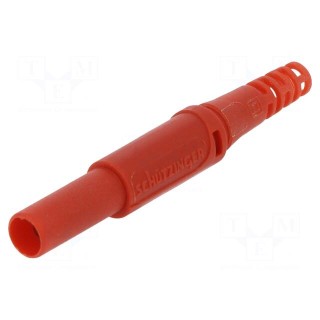 Plug | 4mm banana | 32A | 1kVDC | red | insulated | Max.wire diam: 4mm