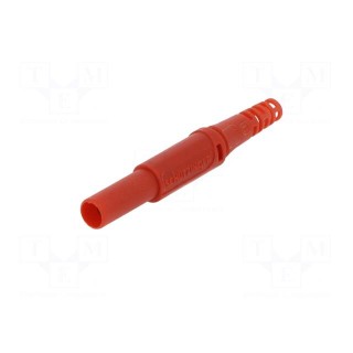 Plug | 4mm banana | 32A | 1kVDC | red | insulated | Max.wire diam: 2.5mm