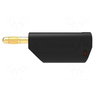 Plug | 4mm banana | 32A | 30VAC | 60VDC | black | Max.wire diam: 4mm
