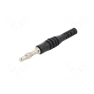 Plug | 4mm banana | 32A | 30VAC | 60VDC | black | non-insulated | 2.5mm2