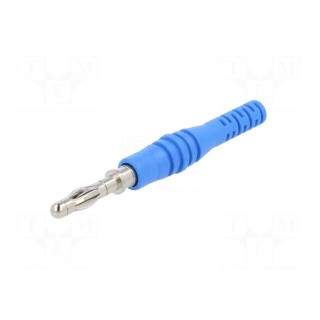 Plug | 4mm banana | 32A | 30VAC | 60VDC | blue | non-insulated | 2.5mm2