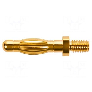 Plug | 4mm banana | 32A | 33VAC | 70VDC | 26mm | gold-plated | screw