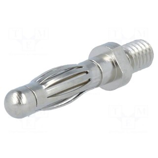 Plug | 4mm banana | 32A | 33VAC | 70VDC | 26mm | nickel plated | screw