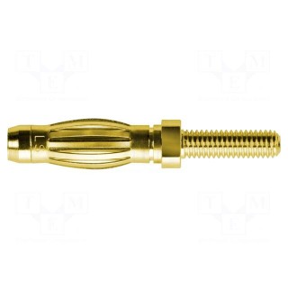 Plug | 4mm banana | 32A | 33VAC | 70VDC | 27.5mm | gold-plated | screw