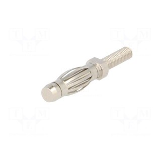 Plug | 4mm banana | 32A | 33VAC | 70VDC | 27.5mm | nickel plated | screw