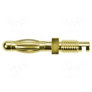 Plug | 4mm banana | 32A | 33VAC | 70VDC | 31.5mm | gold-plated | Thread: M5