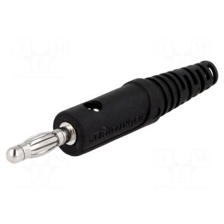 Plug | 4mm banana | 32A | 60VDC | black | Max.wire diam: 2.8mm