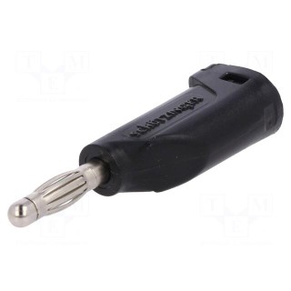 Plug | 4mm banana | 32A | 70VDC | black | Max.wire diam: 4mm | 2.5mm2