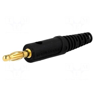 Plug | 4mm banana | 32A | 60VDC | black | Max.wire diam: 2.8mm
