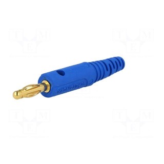 Plug | 4mm banana | 32A | 33VAC | 70VDC | blue | Max.wire diam: 4mm