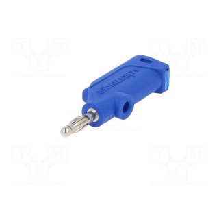 Plug | 4mm banana | 32A | 33VAC | 70VDC | blue | Max.wire diam: 4mm | 3mΩ