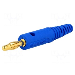 Plug | 4mm banana | 32A | 33VAC | 70VDC | blue | Max.wire diam: 4mm