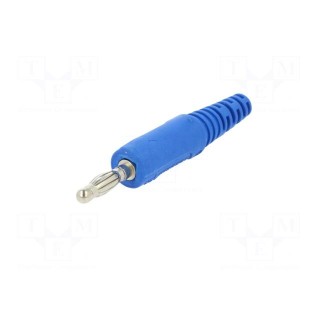 Plug | 4mm banana | 32A | 33VAC | 70VDC | blue | non-insulated | 2.5mm2