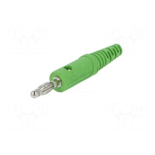 Plug | 4mm banana | 32A | 60VDC | green | Max.wire diam: 2.8mm