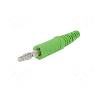 Plug | 4mm banana | 32A | 33VAC | 70VDC | green | non-insulated | 2.5mm2