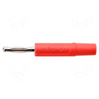 Plug | 4mm banana | 32A | 33VAC | 70VDC | red | non-insulated | 2.5mm2