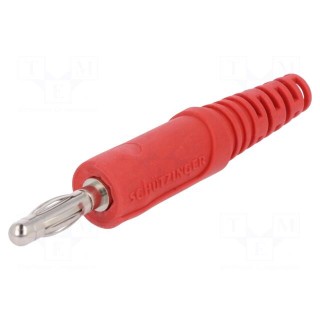 Plug | 4mm banana | 32A | 33VAC | 70VDC | red | non-insulated | 2.5mm2
