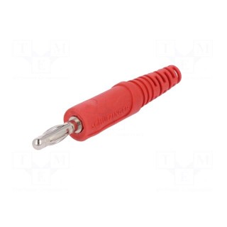 Plug | 4mm banana | 32A | 70VDC | red | non-insulated | Overall len: 42mm