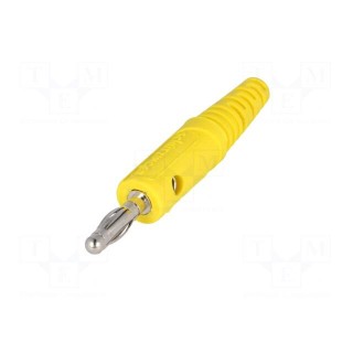 Plug | 4mm banana | 32A | 60VDC | yellow | Max.wire diam: 2.8mm