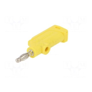 Plug | 4mm banana | 32A | 33VAC | 70VDC | yellow | Max.wire diam: 4mm