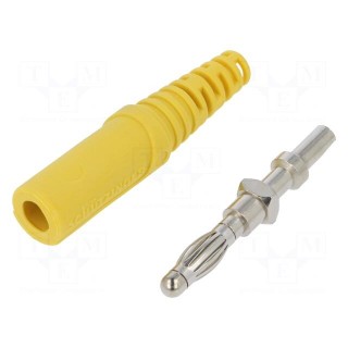 Plug | 4mm banana | 32A | 70VDC | yellow | non-insulated