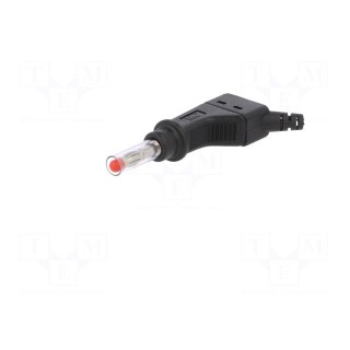Plug | 4mm banana | 32A | 600V | black | 2.5mm2 | on cable