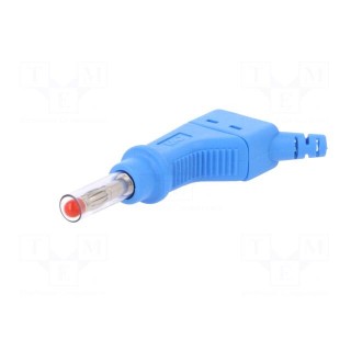 Plug | 4mm banana | 32A | 600V | blue | 2.5mm2 | on cable