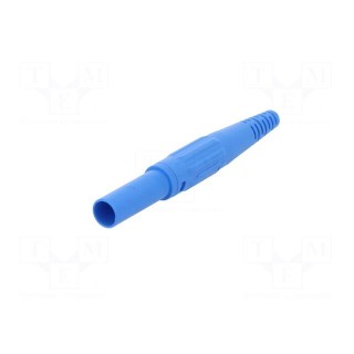Plug | 4mm banana | 32A | 600V | blue | insulated | Mounting: on cable
