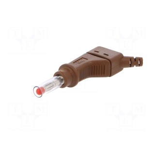 Plug | 4mm banana | 32A | 600V | brown | 2.5mm2 | on cable