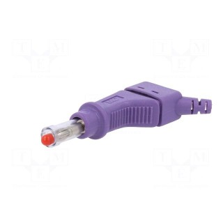 Plug | 4mm banana | 32A | 600V | violet | 2.5mm2 | on cable